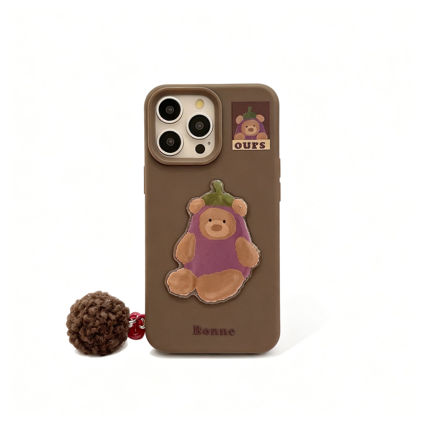 Cute Purple Bear Vintage Phone Case for iPhone