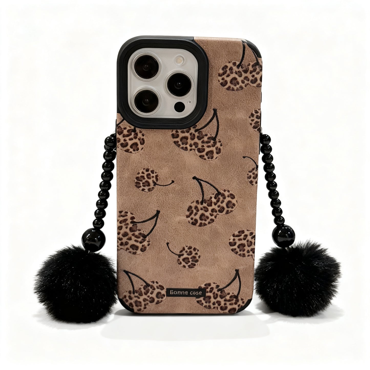 Cute Cherry Leopard Print Soft Phone Case for iPhone