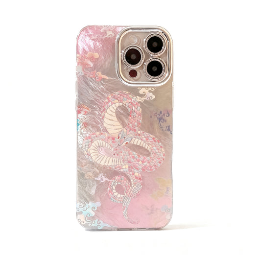 Red Snake Cloud Pattern Shockproof Phone Case for iPhone