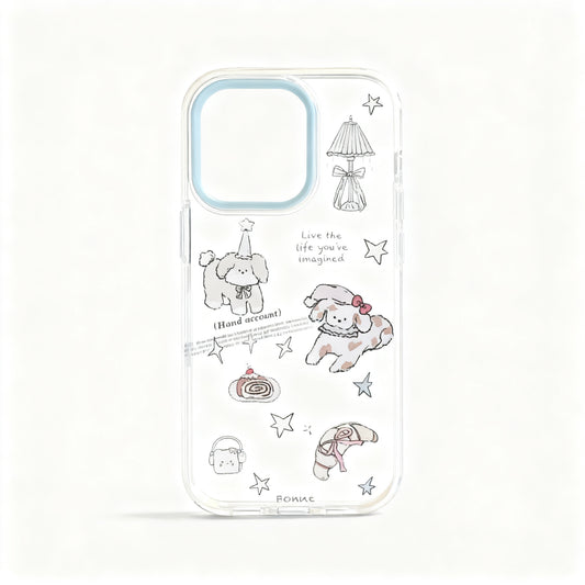 Cute Dog Doodle Soft Transparent Phone Case for iPhone
