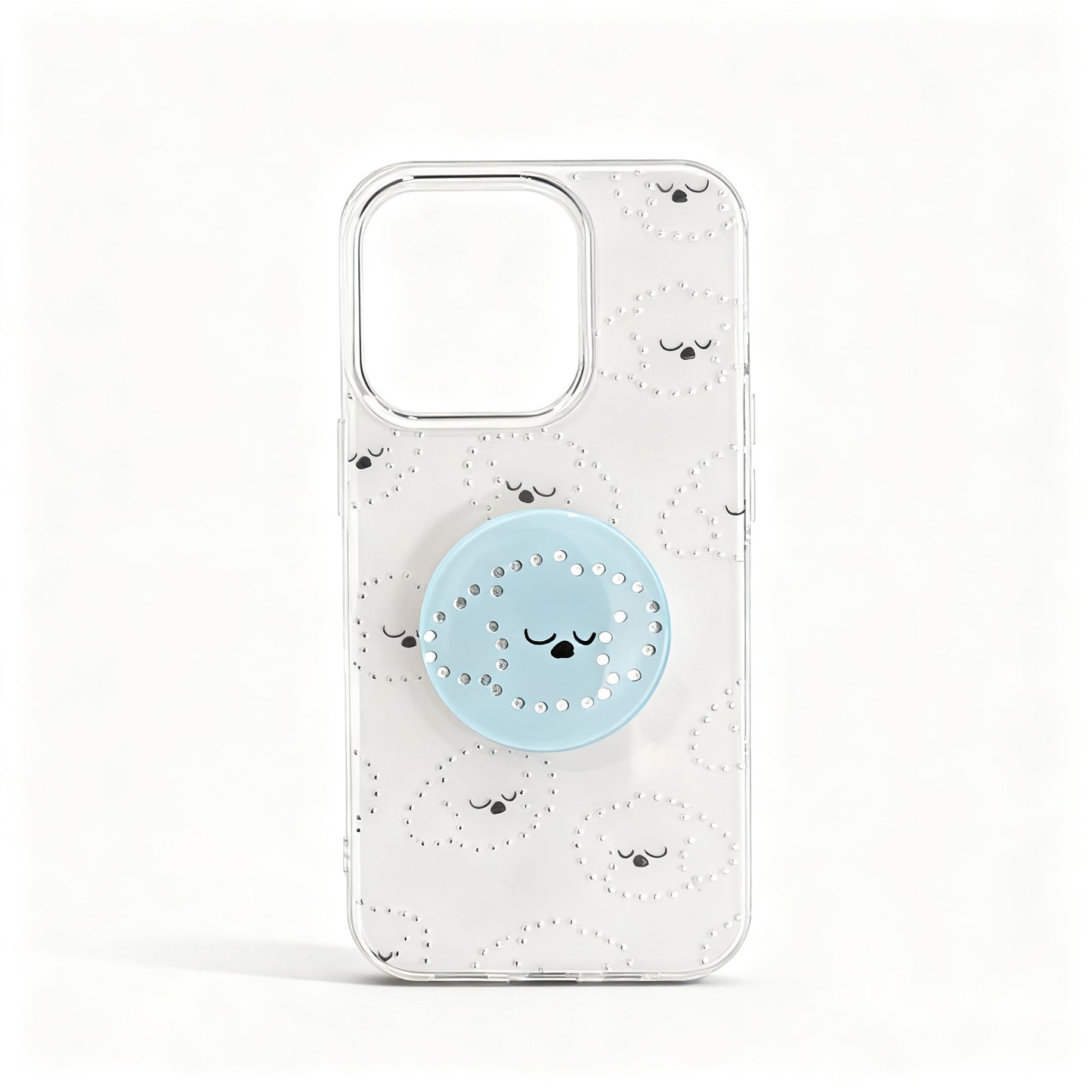 Gold Cat and Dog Print Stand Phone Case for iPhone