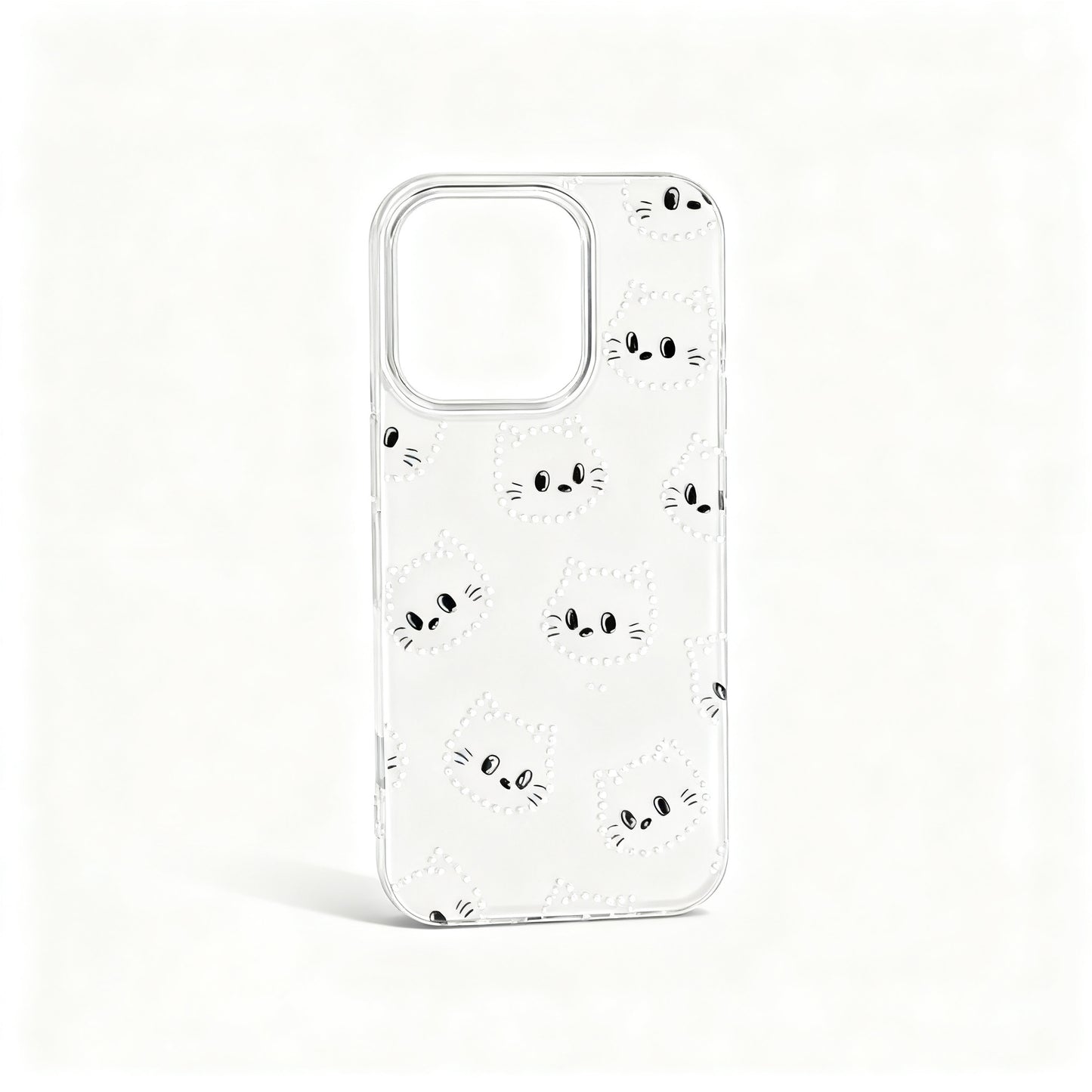 Gold Cat and Dog Print Stand Phone Case for iPhone