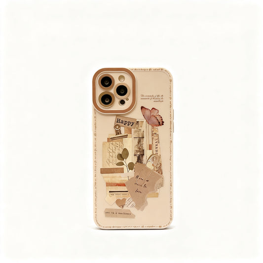 Vintage Sticker Soft Phone Case for iPhone