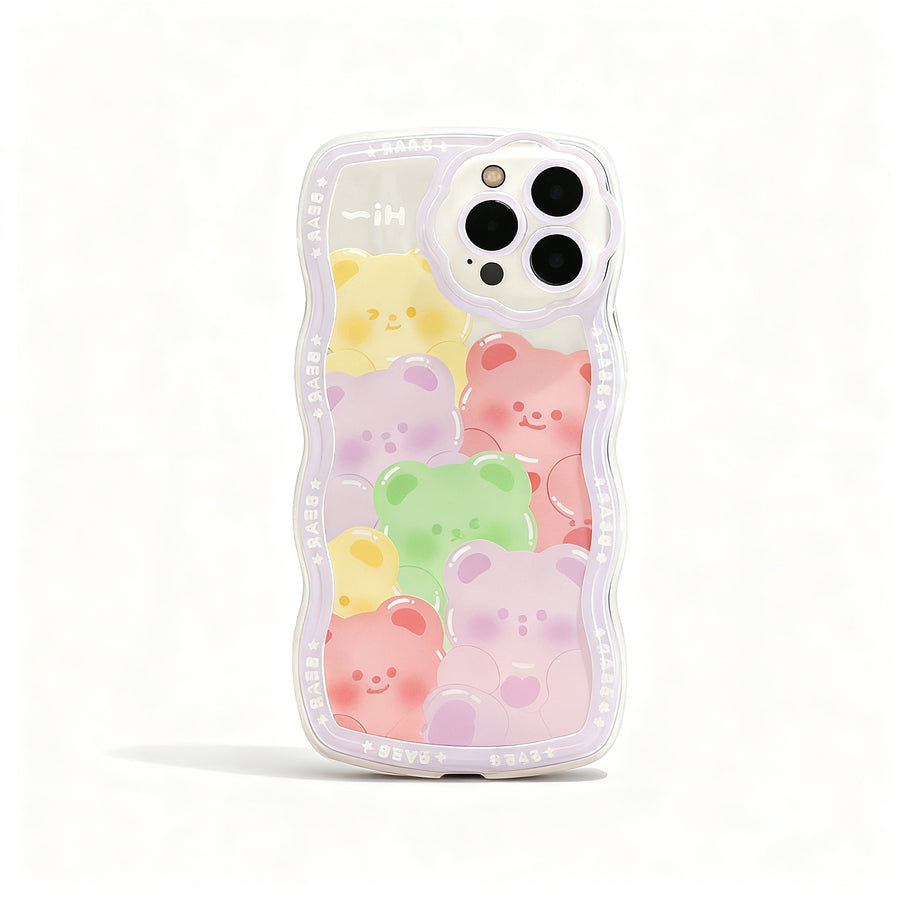 Purple Floral Clear Phone Case with Lanyard for iPhone