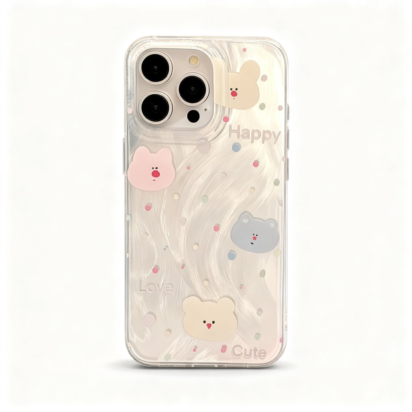 Colorful Bear Head Soft Phone Case for iPhone