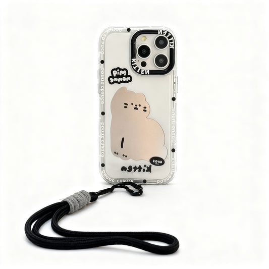 Cute Cartoon Cat Glossy Phone Case for iPhone