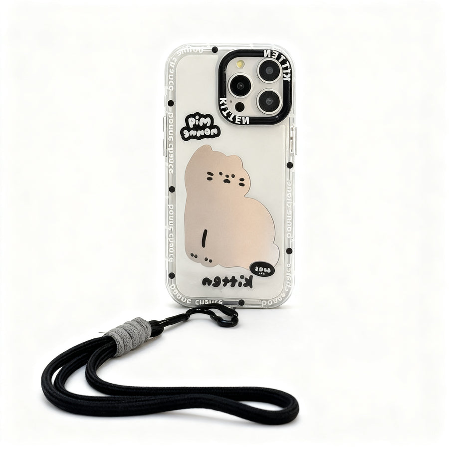 Cute Cartoon Cat Glossy Phone Case for iPhone