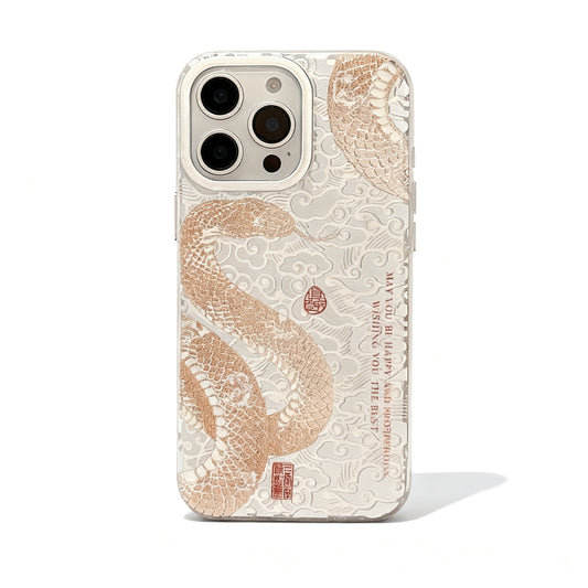 Gold Snake Laser Design Phone Case for iPhone