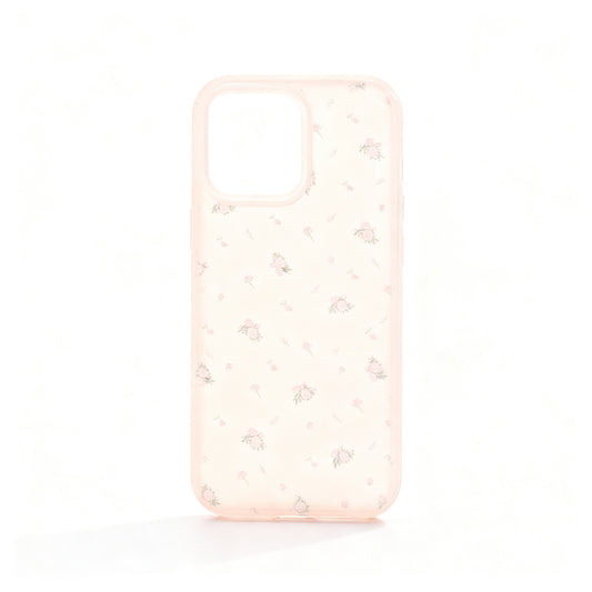 Soft Pink Floral Clear Phone Case for iPhone