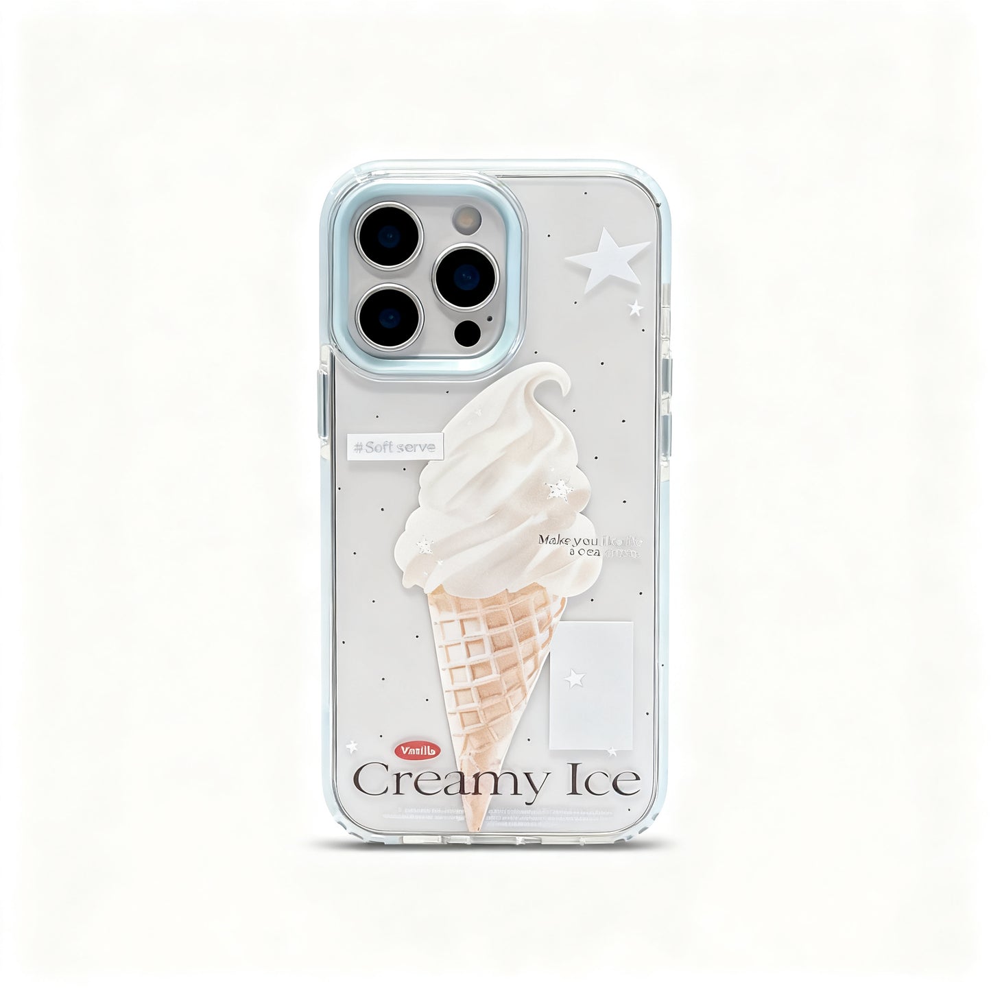Korean Style Star Ice Cream Clear Phone Case for iPhone