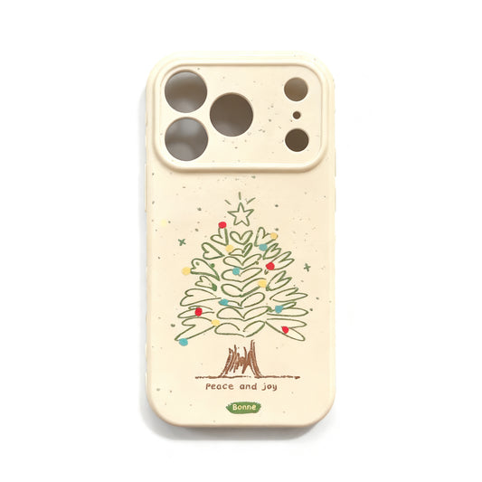 Cute Winter Heart Christmas Tree Soft Phone Case for iPhone