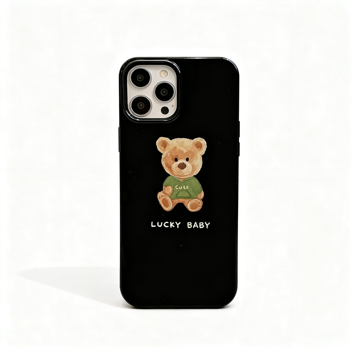 Korean Style Cute Bear Glossy Phone Case for iPhone