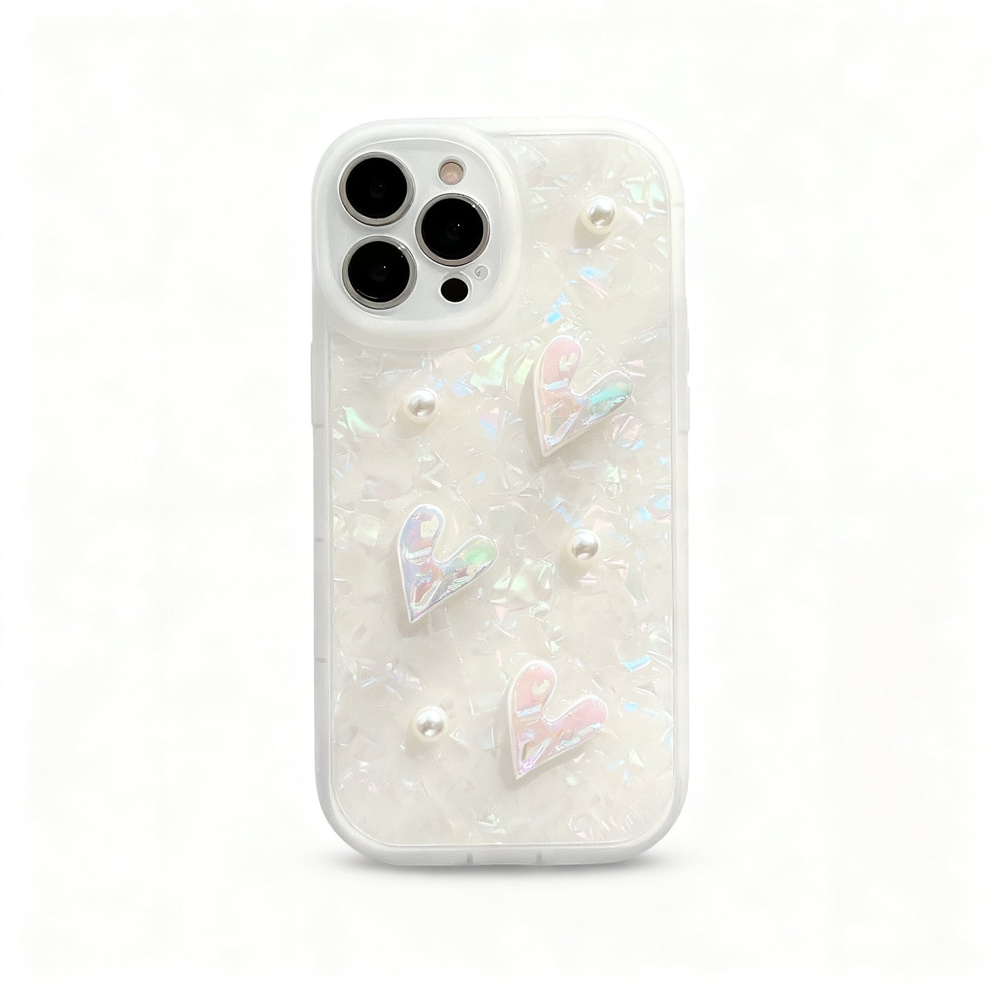 Pink Heart 3D Soft Phone Case for iPhone