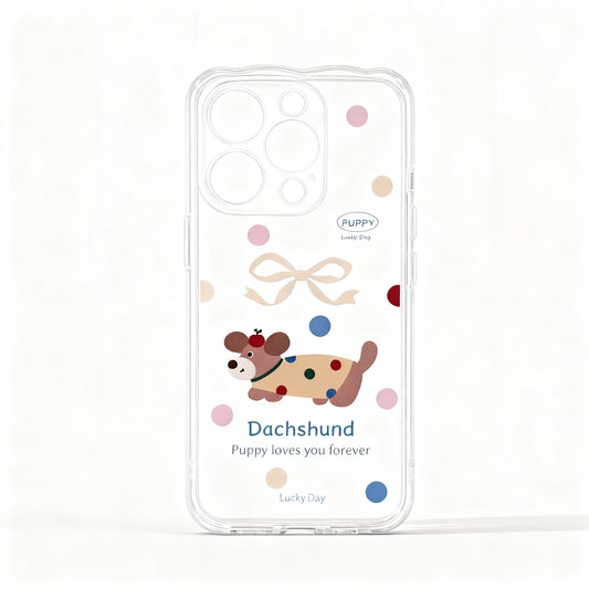 Colorful Dachshund Pattern Soft Phone Case for iPhone