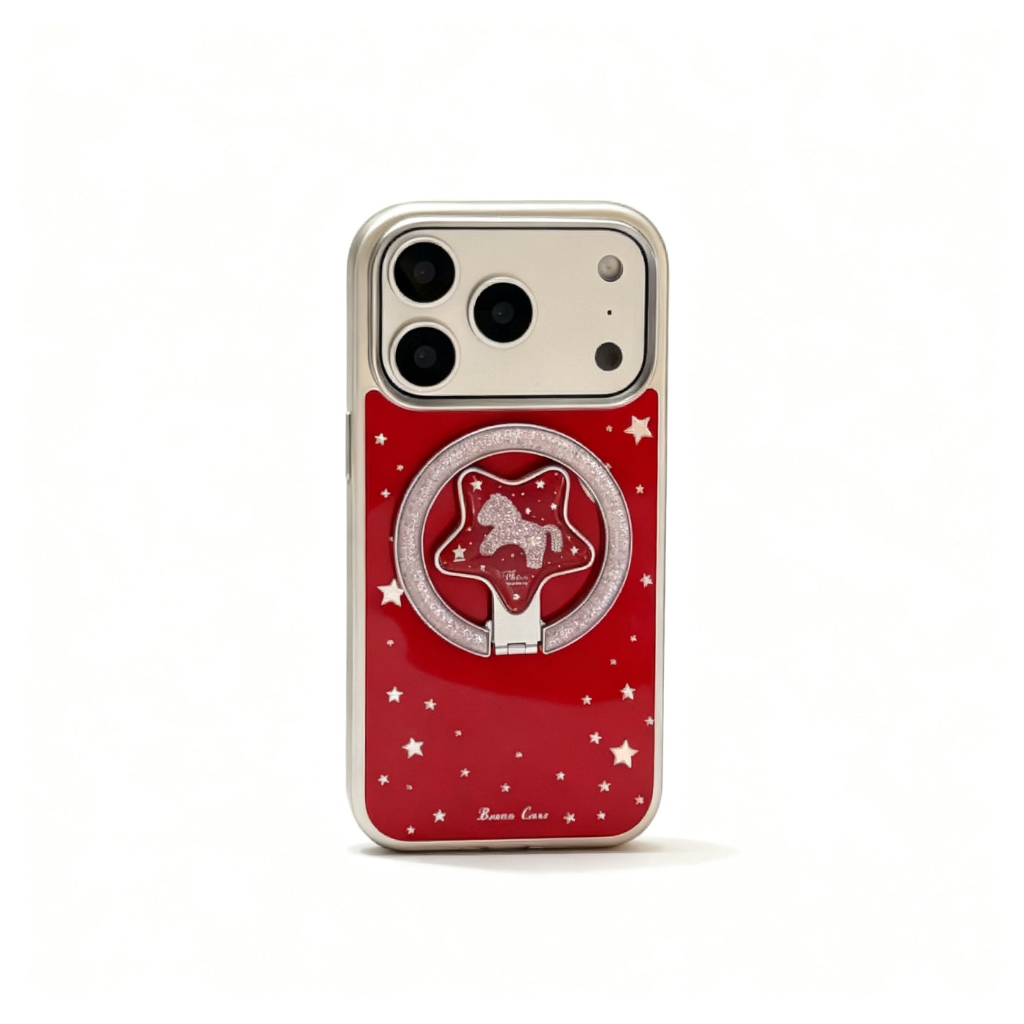 Red Starry Pony Magnetic Phone Case for iPhone