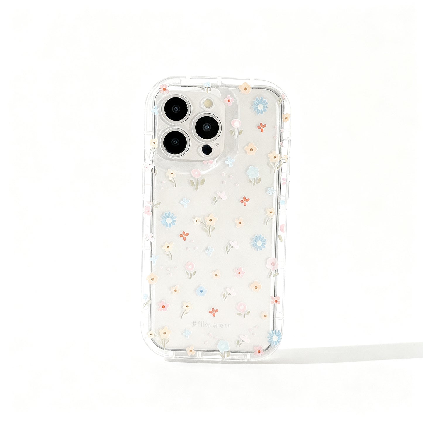 Clear Floral Soft Phone Case with Stand for iPhone