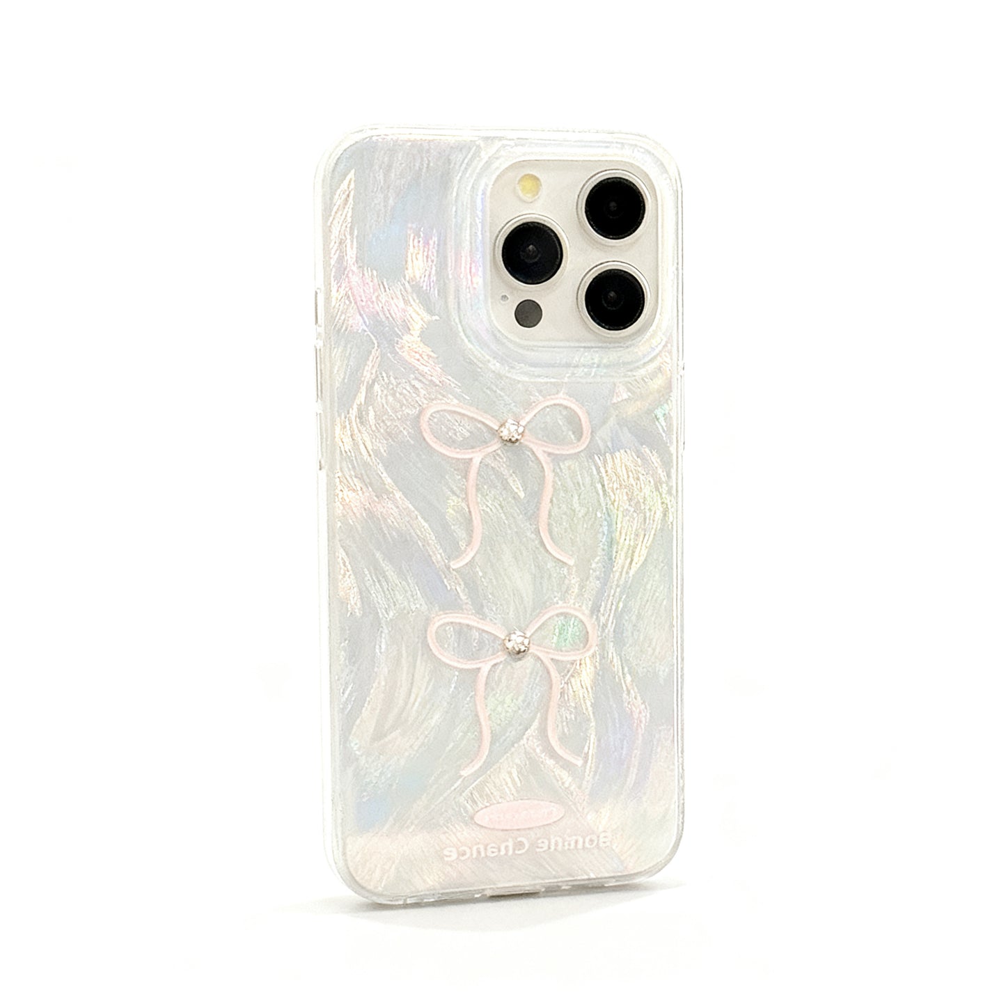 Pink Butterfly Beaded Shockproof Phone Case for iPhone
