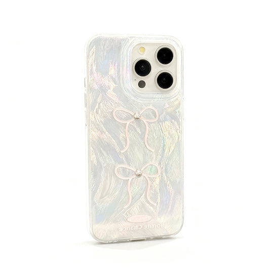 Pink Butterfly Beaded Shockproof Phone Case for iPhone