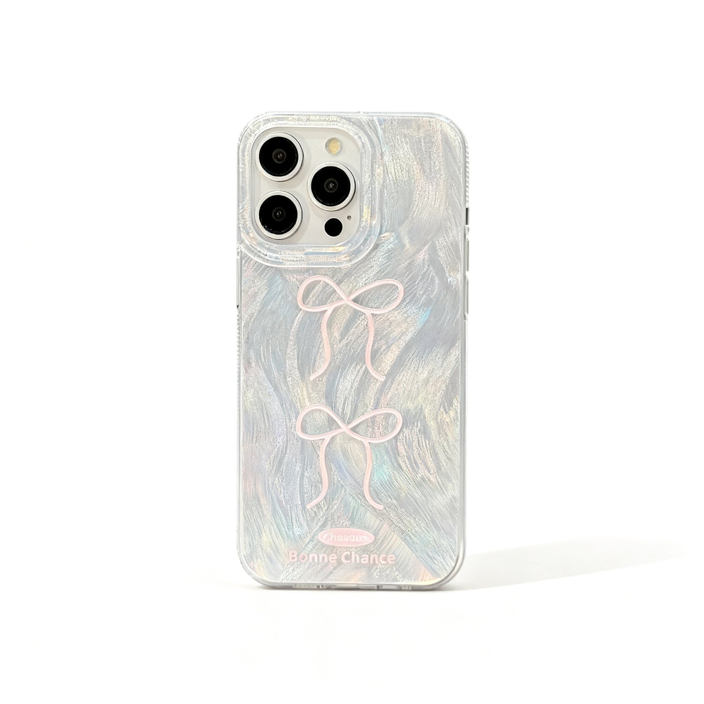 Pink Butterfly Beaded Shockproof Phone Case for iPhone