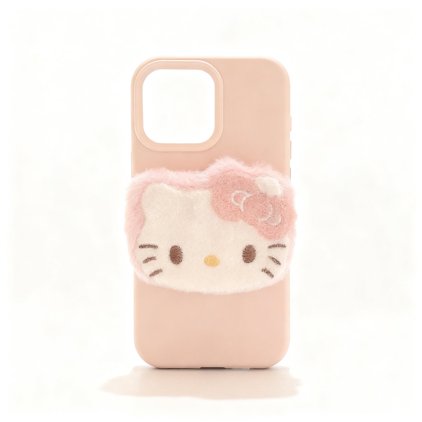Pink Cat Plush Soft Phone Case for iPhone