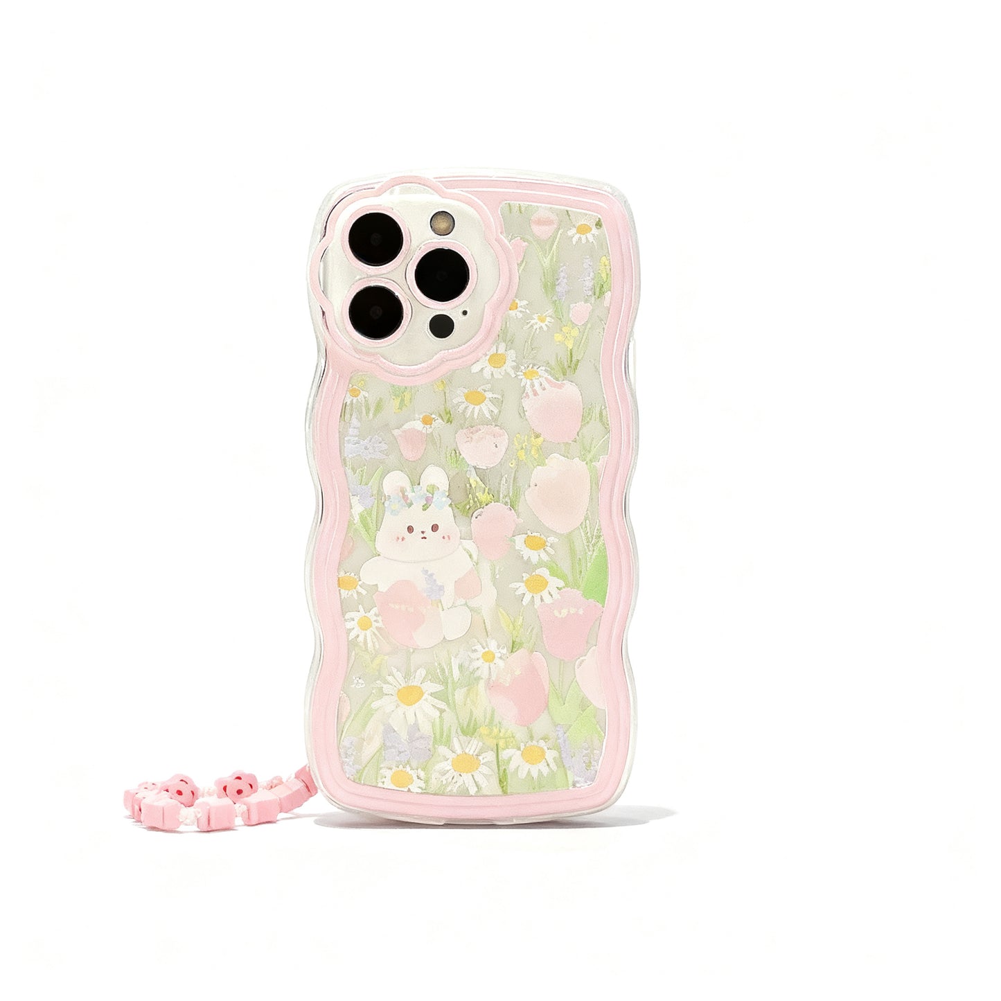 Pink Floral Design Soft Phone Case for iPhone