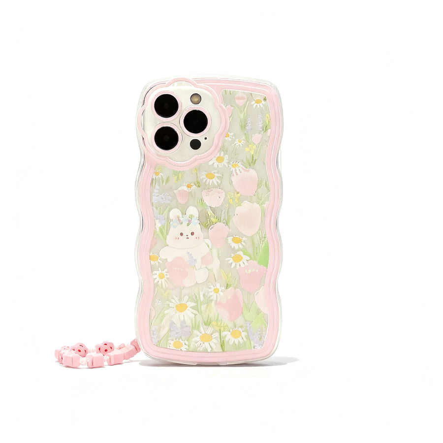 Pink Floral Design Soft Phone Case for iPhone