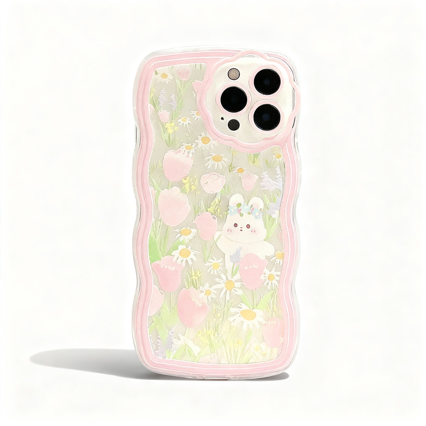 Pink Floral Design Soft Phone Case for iPhone