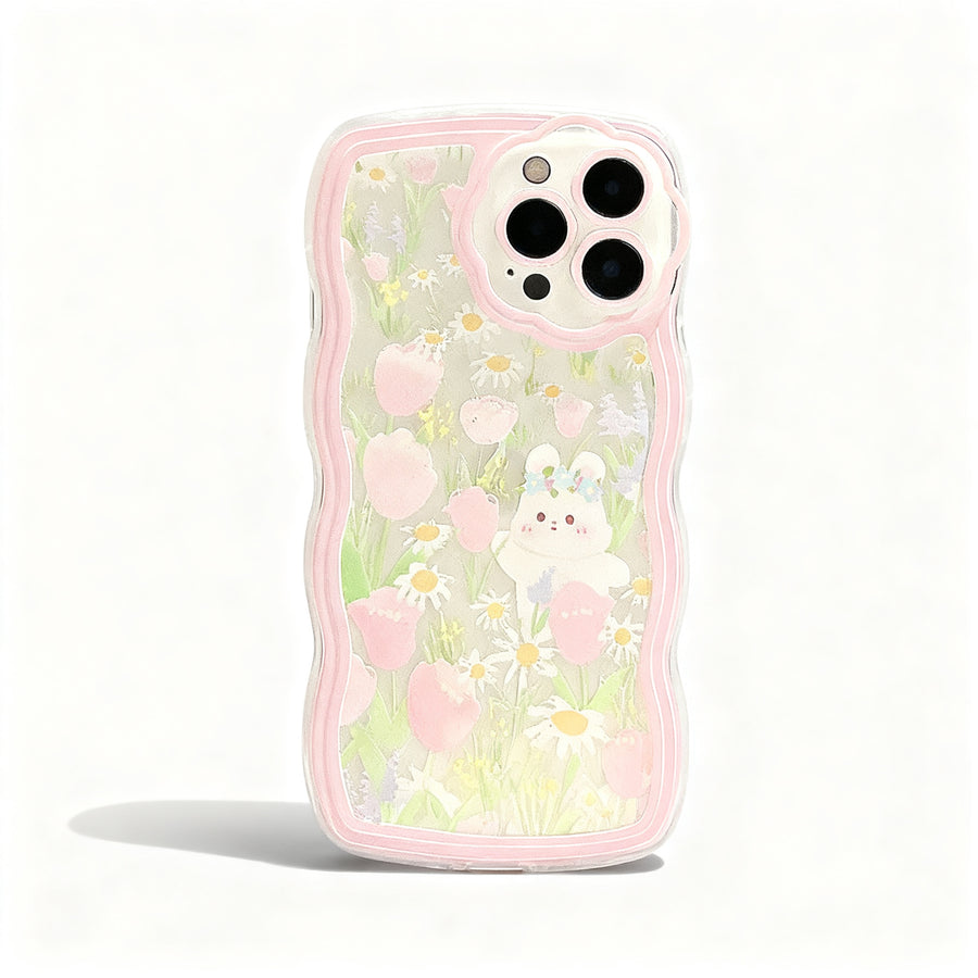 Pink Floral Design Soft Phone Case for iPhone