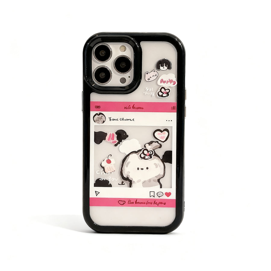 Cute Dog Window Graffiti Magnetic Phone Case for iPhone