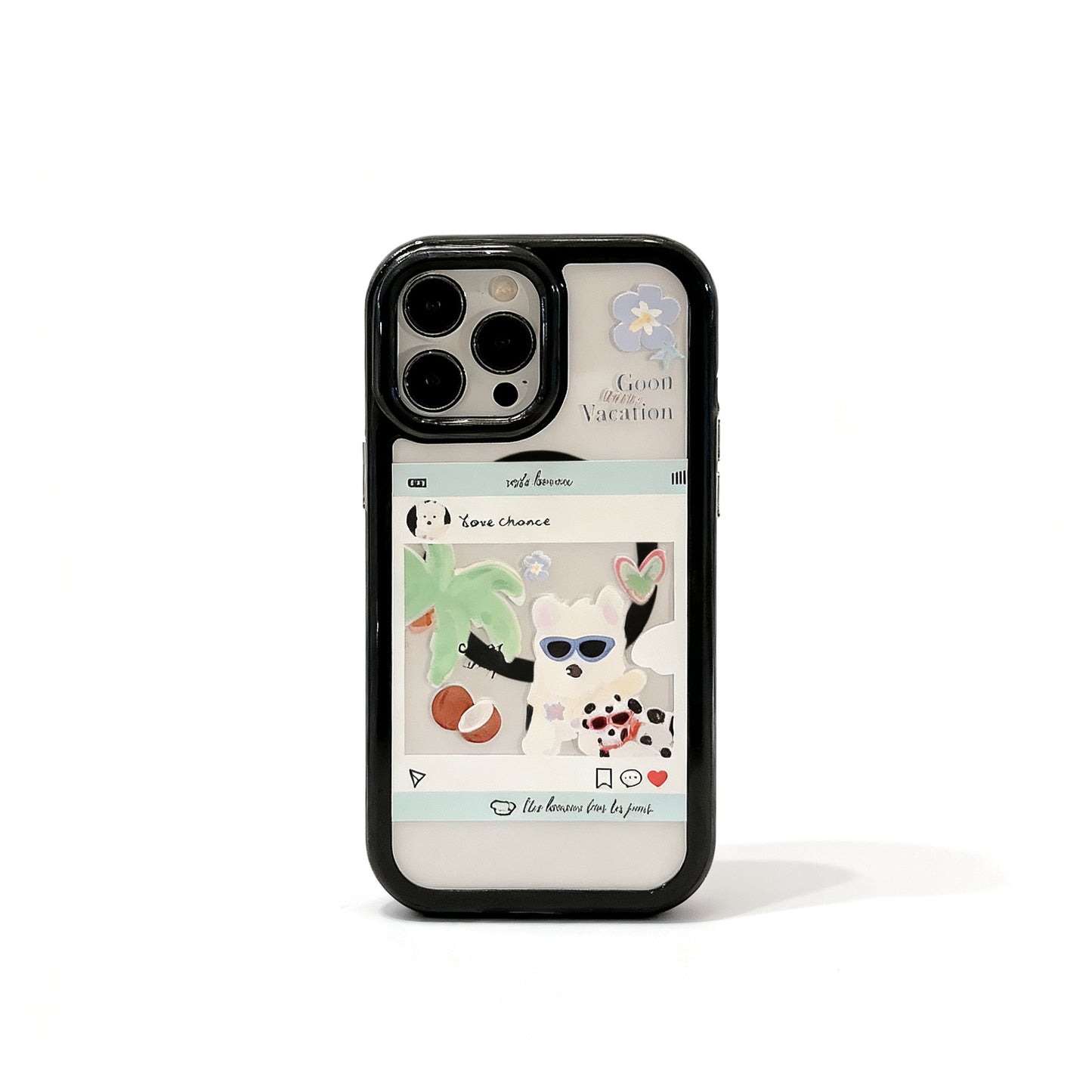 Cute Dog Window Graffiti Magnetic Phone Case for iPhone