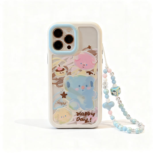 Cute Pink and Blue Dog Print Phone Case for iPhone