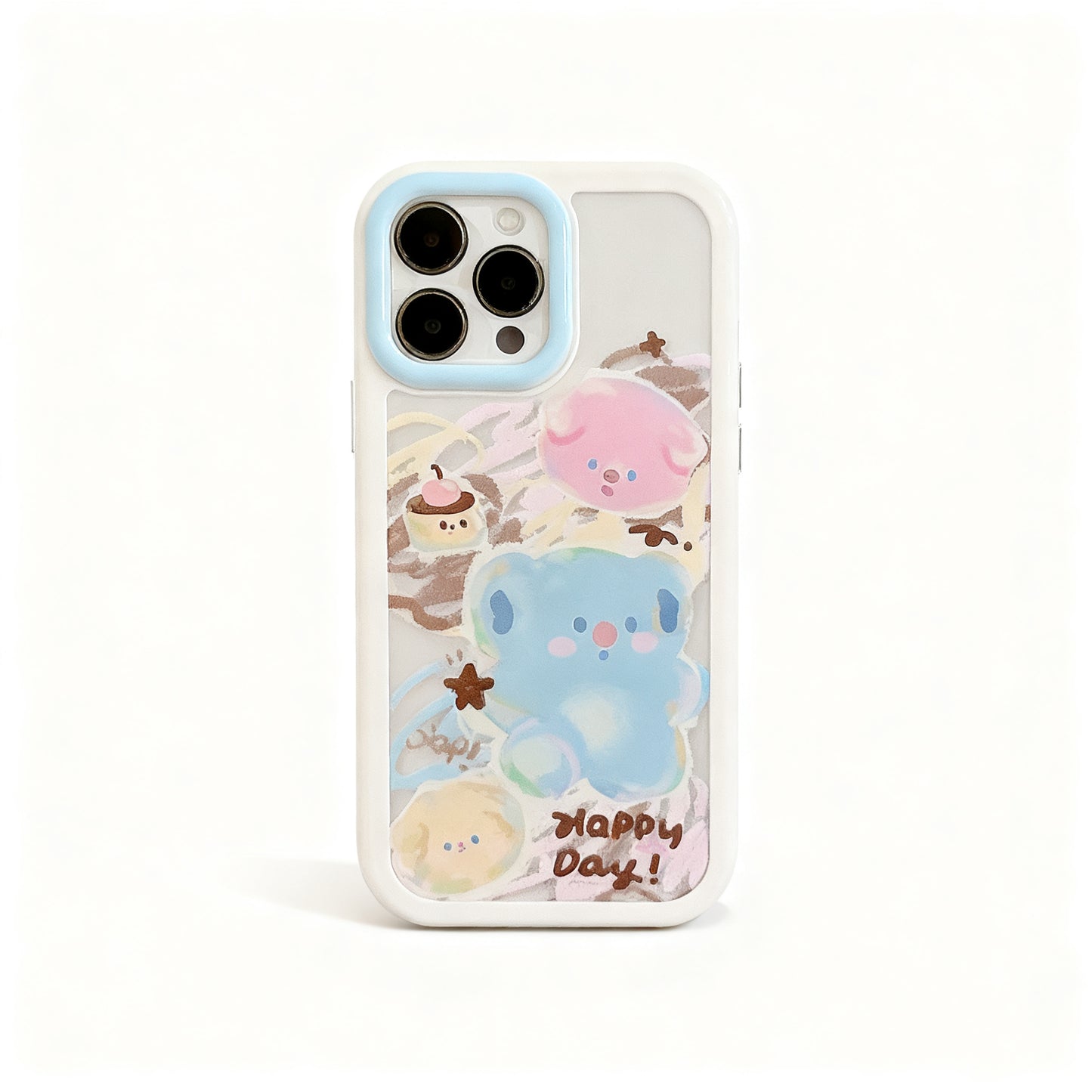Cute Pink and Blue Dog Print Phone Case for iPhone