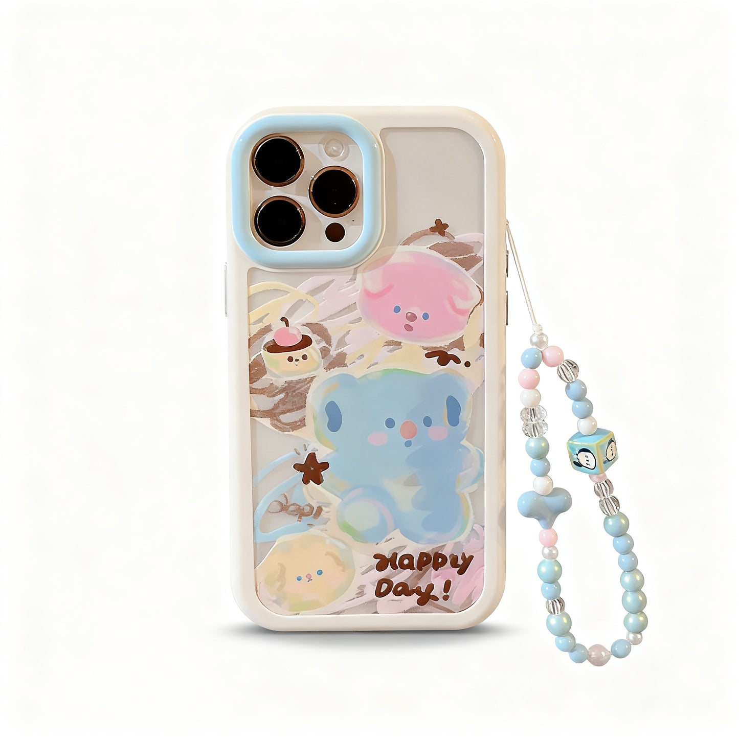 Cute Pink and Blue Dog Print Phone Case for iPhone