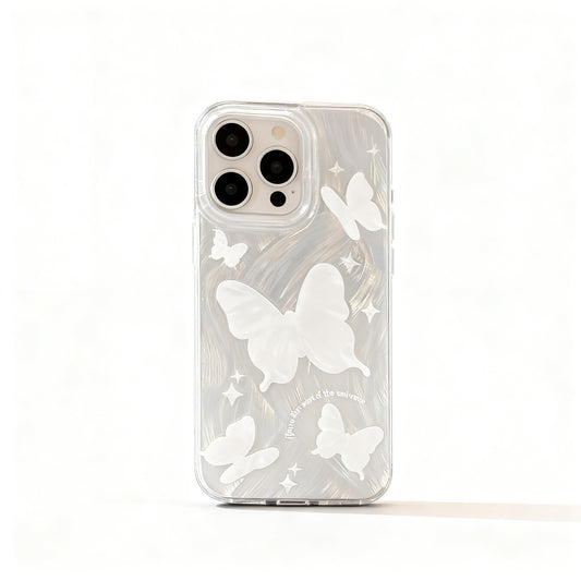 Silver Butterfly Design Shockproof Phone Case for iPhone