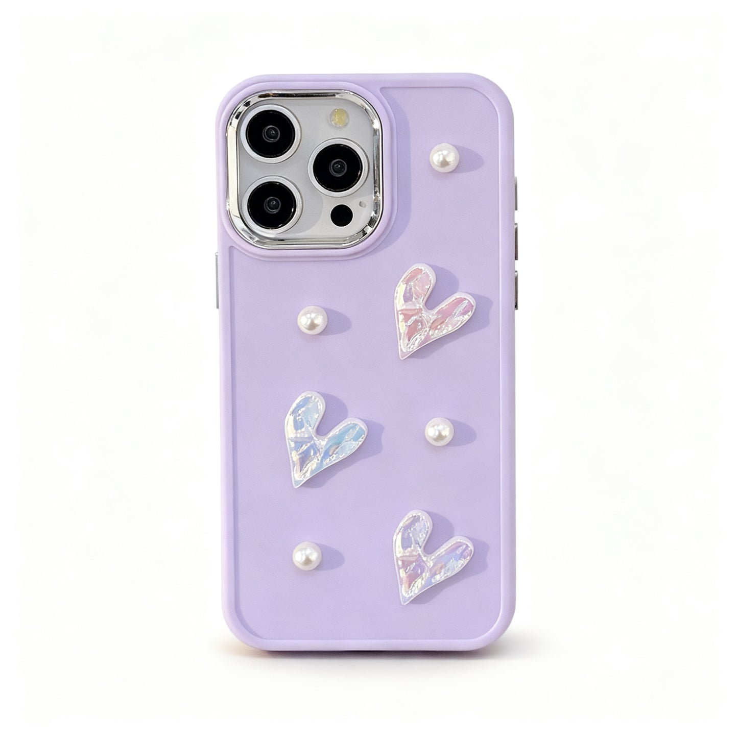 Soft Pink Pearl Heart Design Phone Case for iPhone