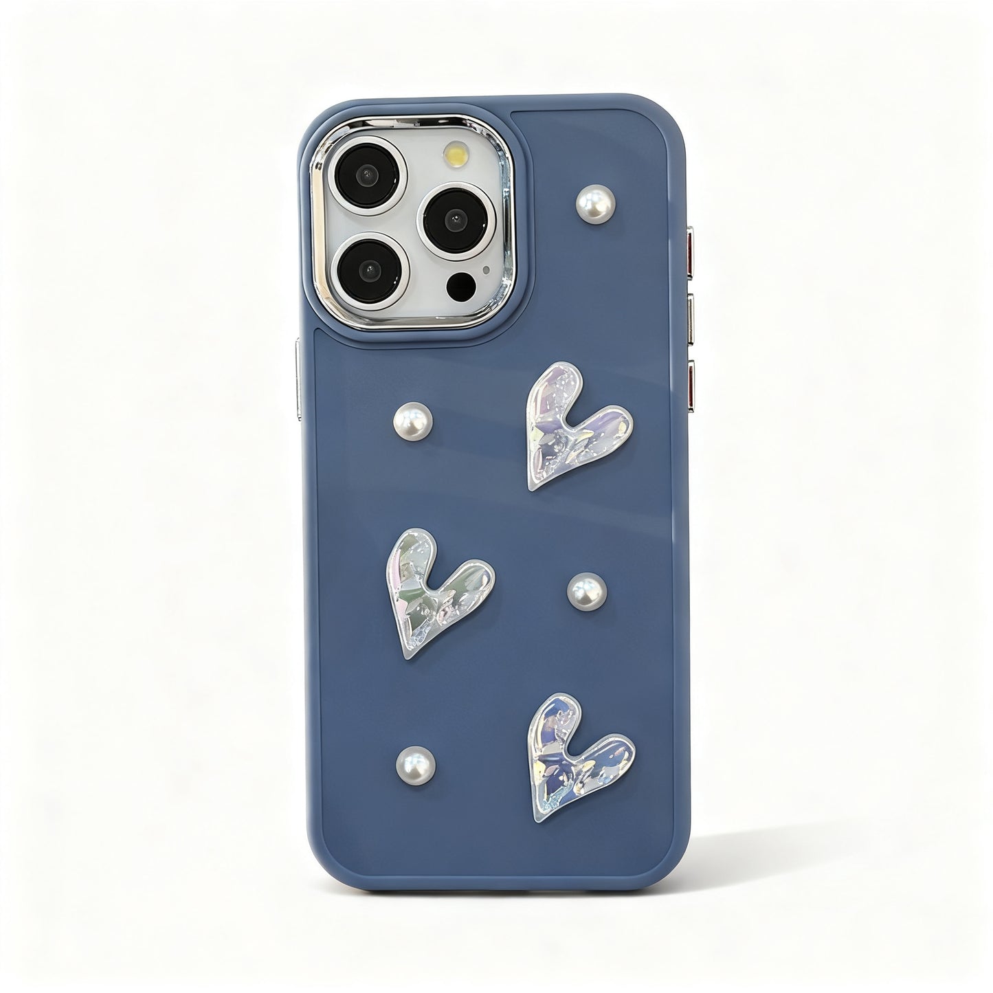Soft Pink Pearl Heart Design Phone Case for iPhone