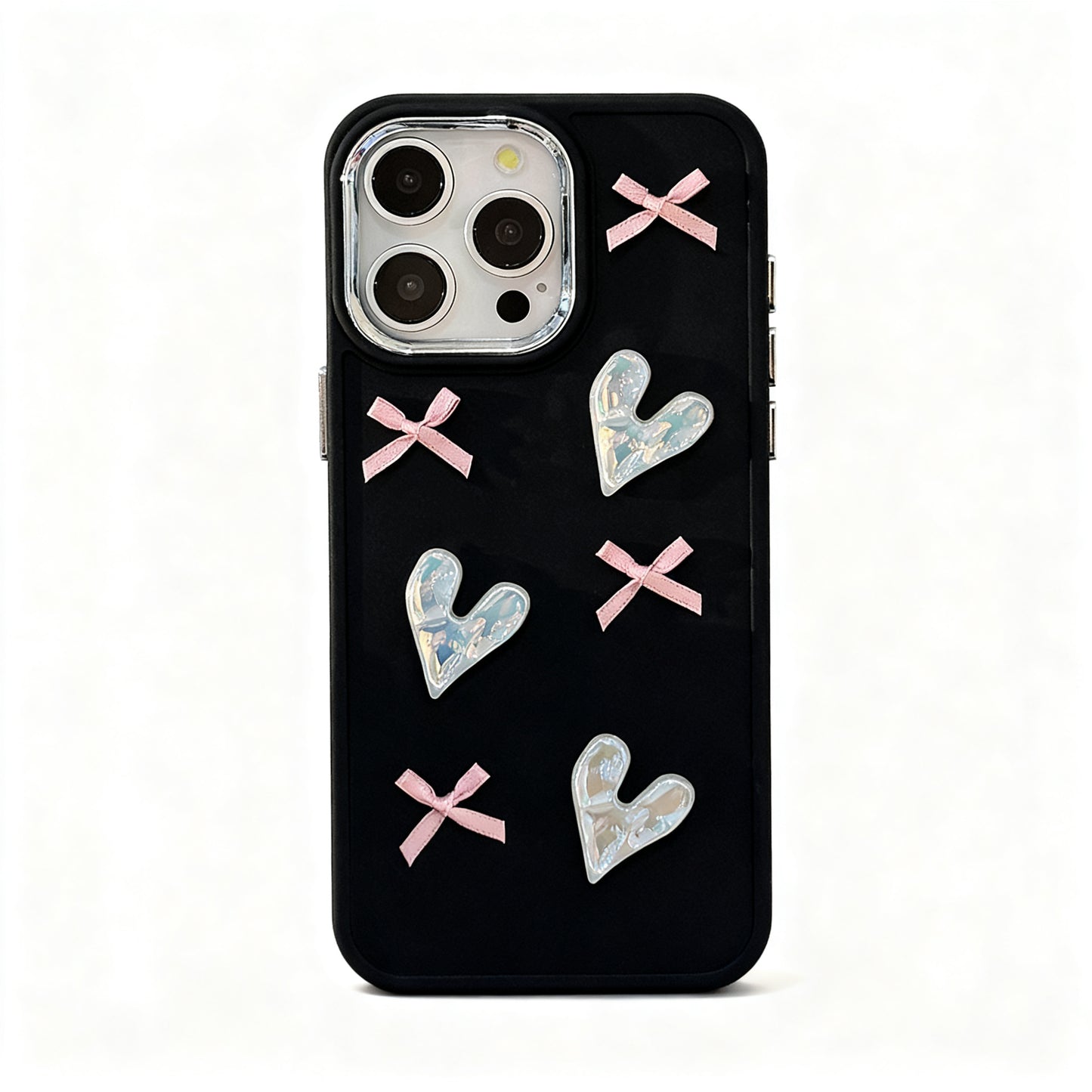 Soft Pink Heart Bow Phone Case for iPhone