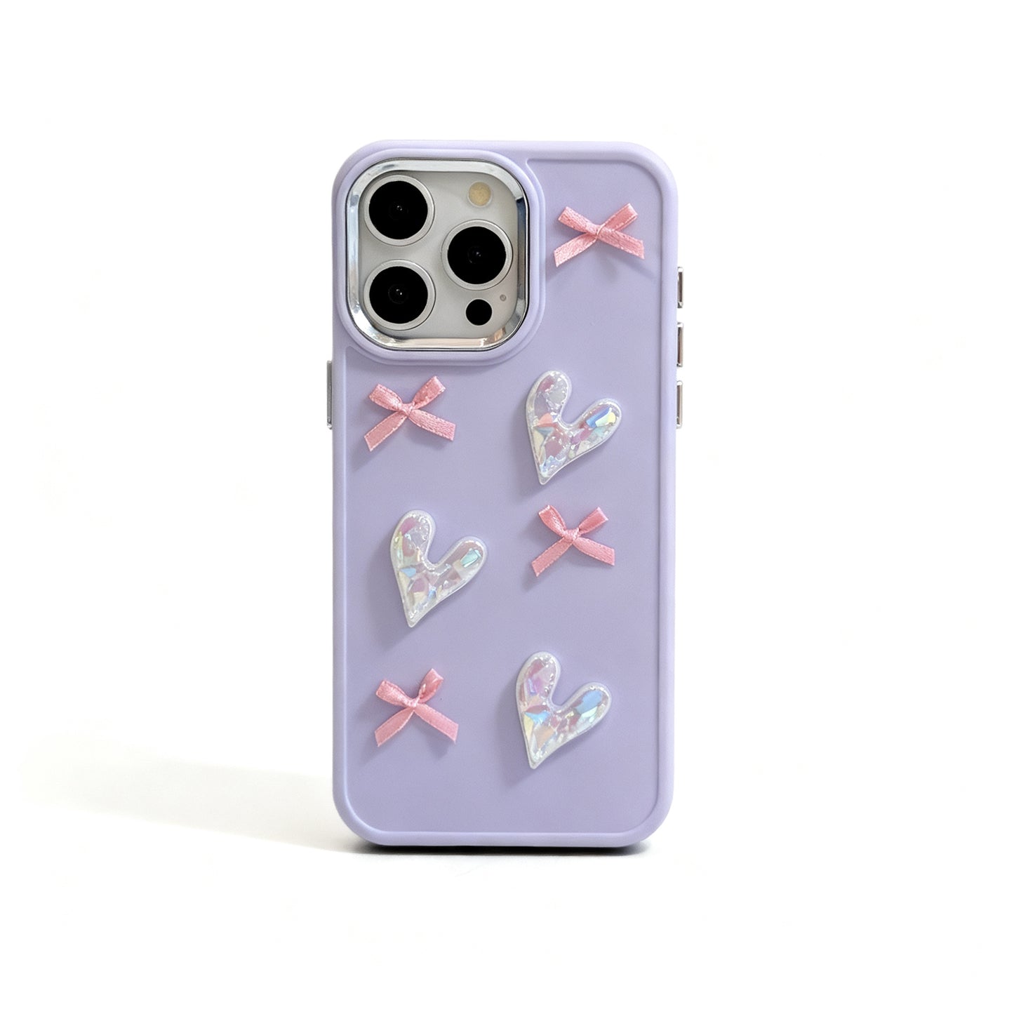 Soft Pink Heart Bow Phone Case for iPhone