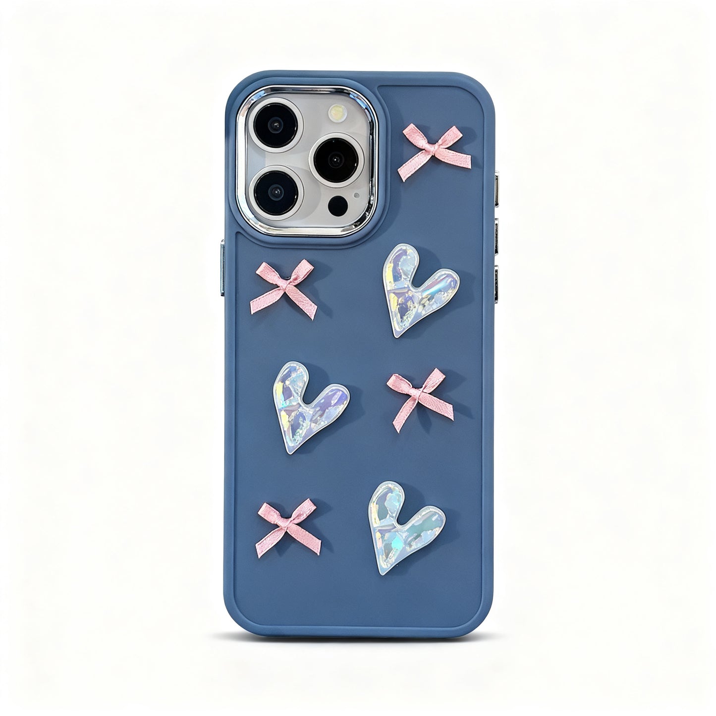 Soft Pink Heart Bow Phone Case for iPhone