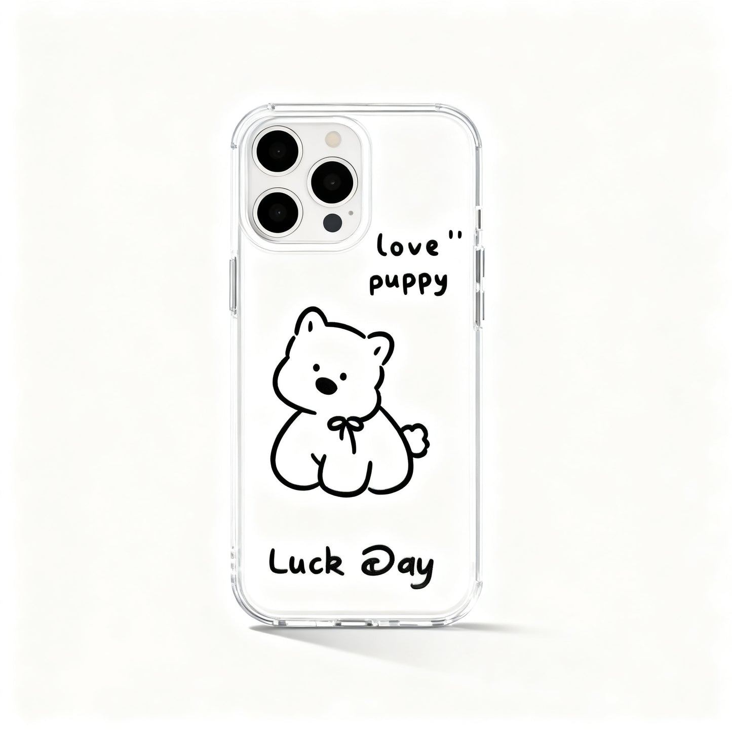 Glossy Silver Dog Design Phone Case for iPhone
