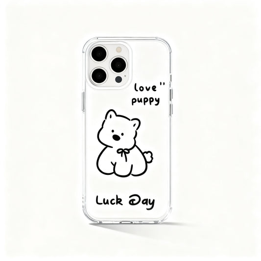 Glossy Silver Dog Design Phone Case for iPhone