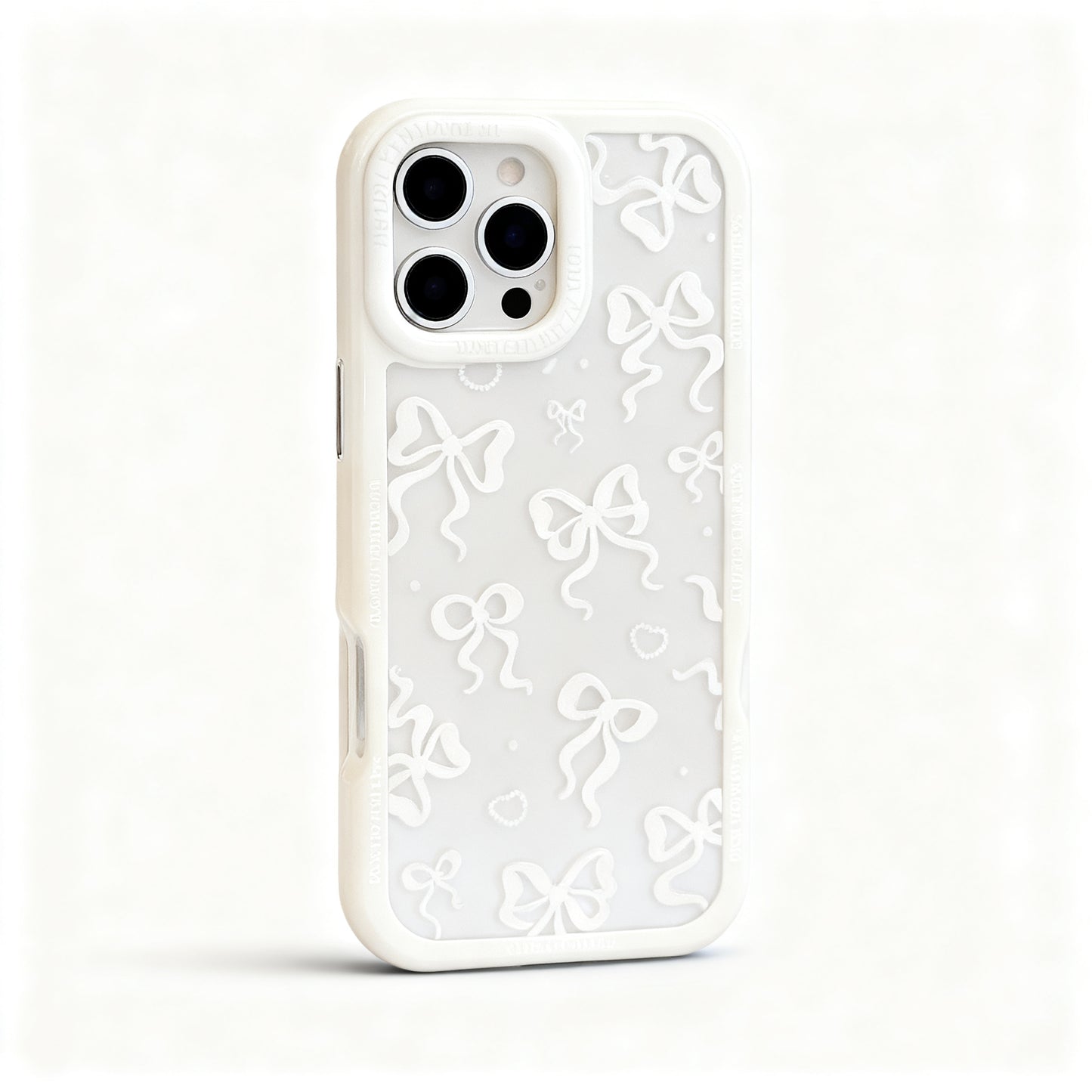 Pink Pearl Butterfly Bow Shockproof Phone Case for iPhone