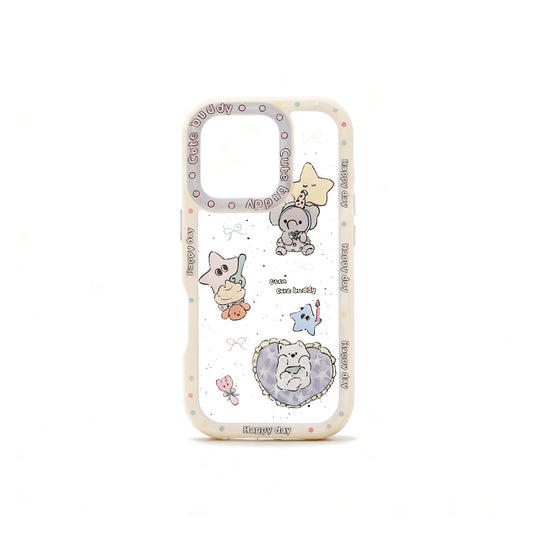 Cute Pink Elephant Star Pattern Shockproof Phone Case for iPhone