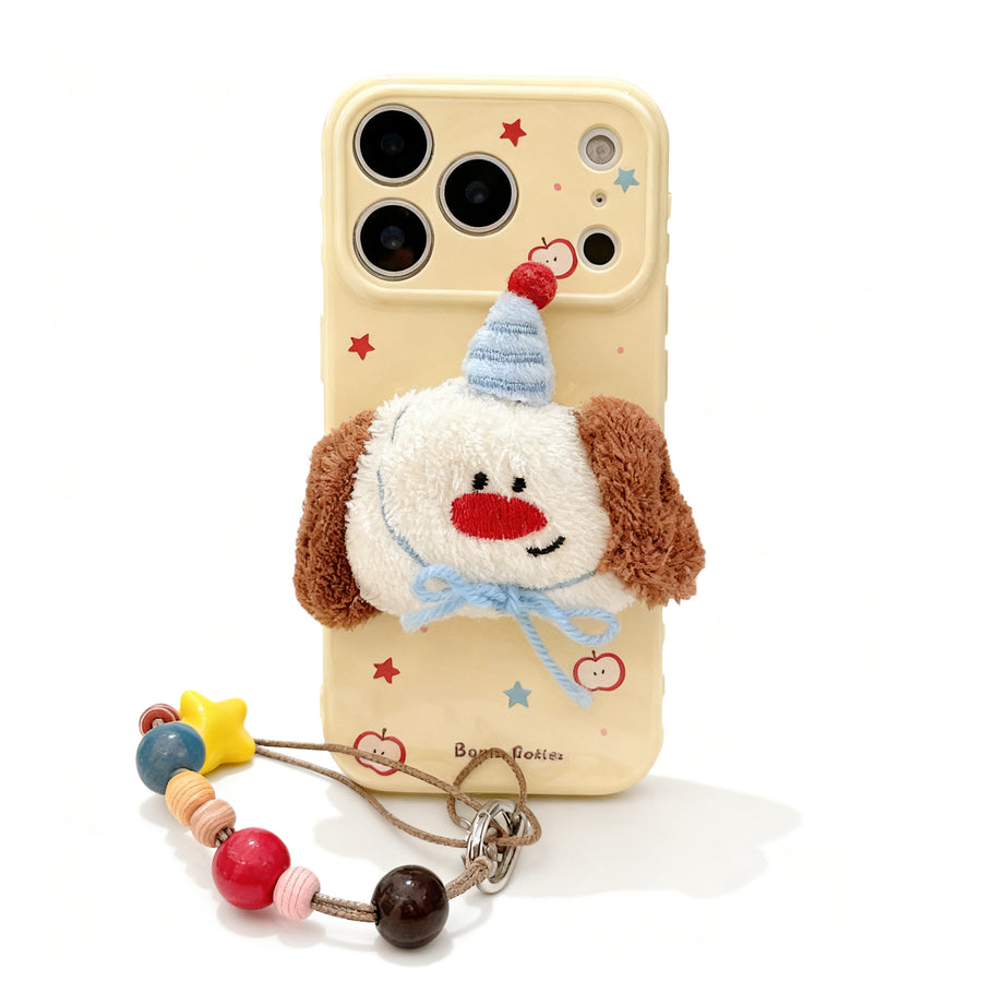 Cute Plush Dog Design Phone Case for iPhone