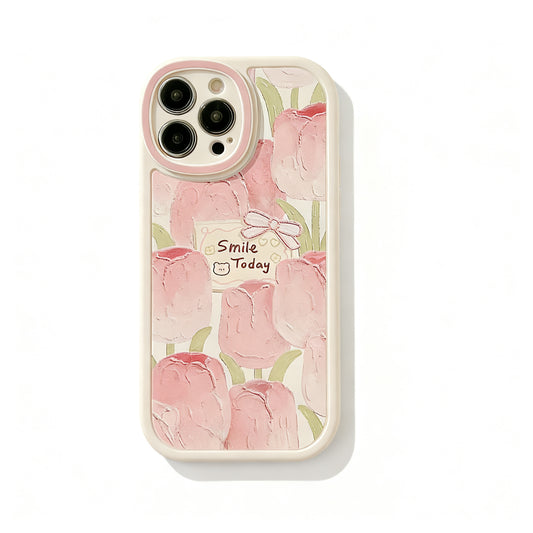 Pink Floral Matte Phone Case for iPhone