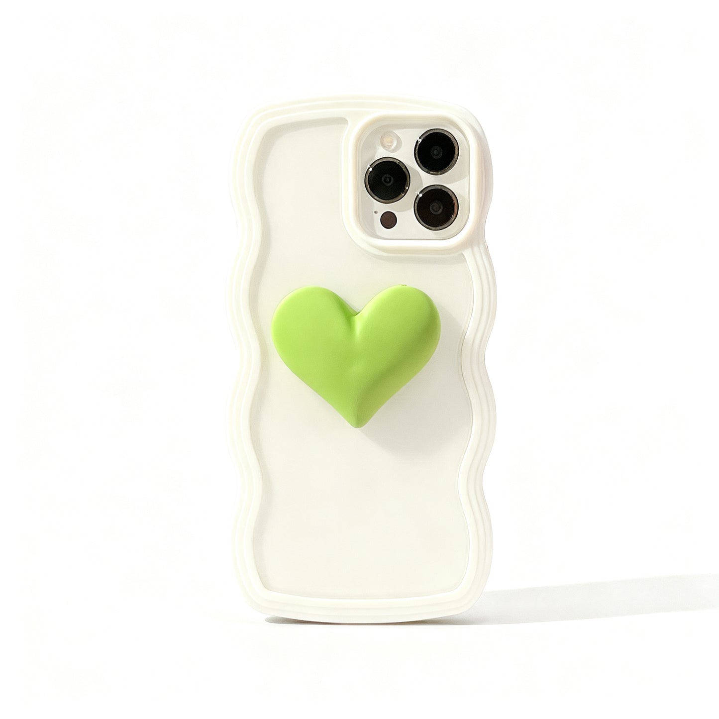 Pink Three-Dimensional Heart Soft Phone Case for iPhone