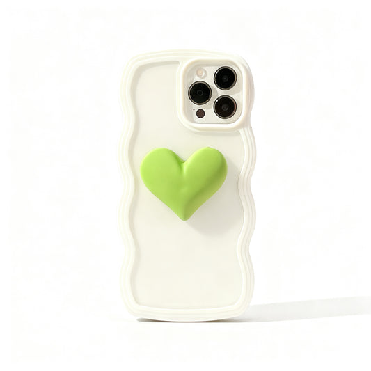 Pink Three-Dimensional Heart Soft Phone Case for iPhone