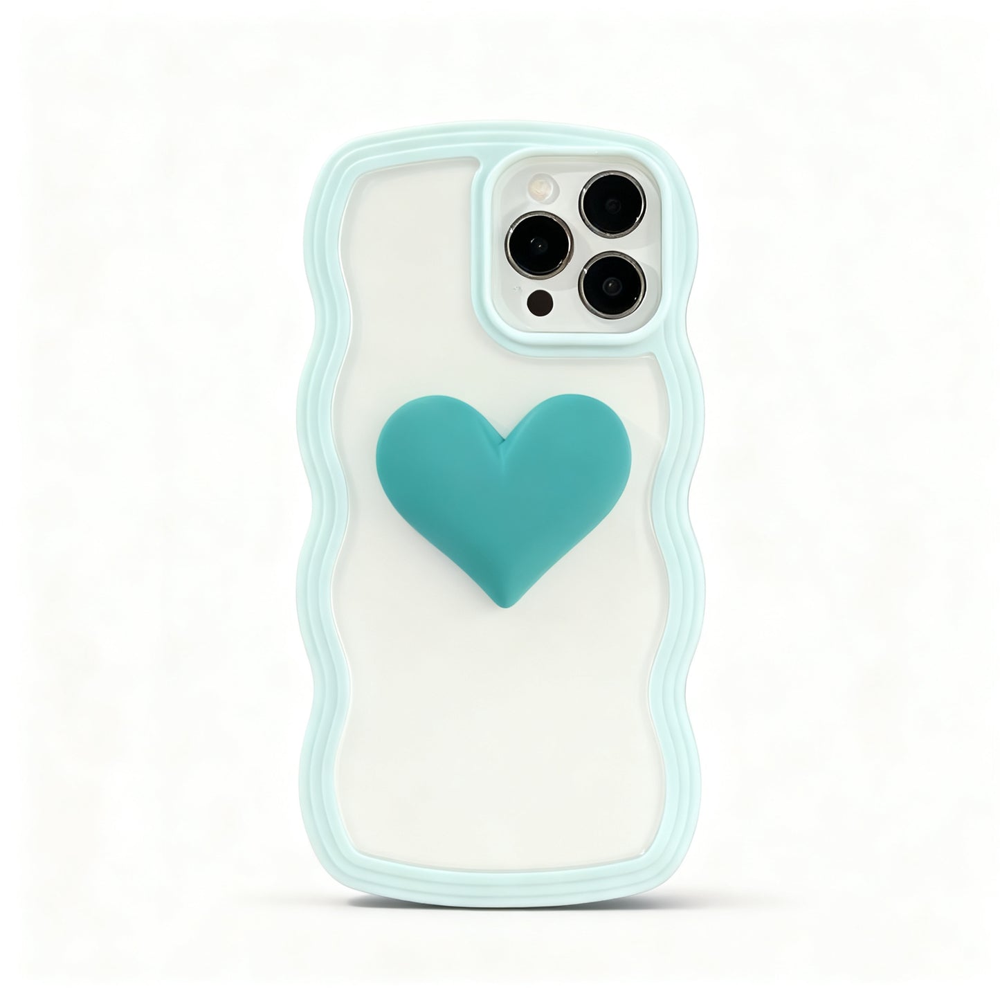 Pink Three-Dimensional Heart Soft Phone Case for iPhone