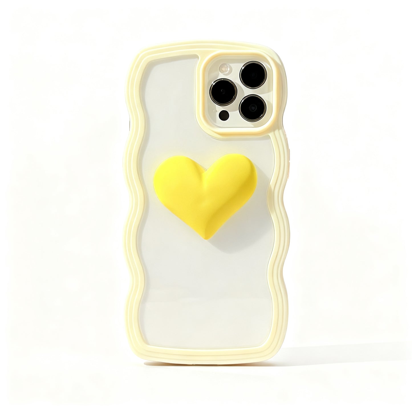 Pink Three-Dimensional Heart Soft Phone Case for iPhone