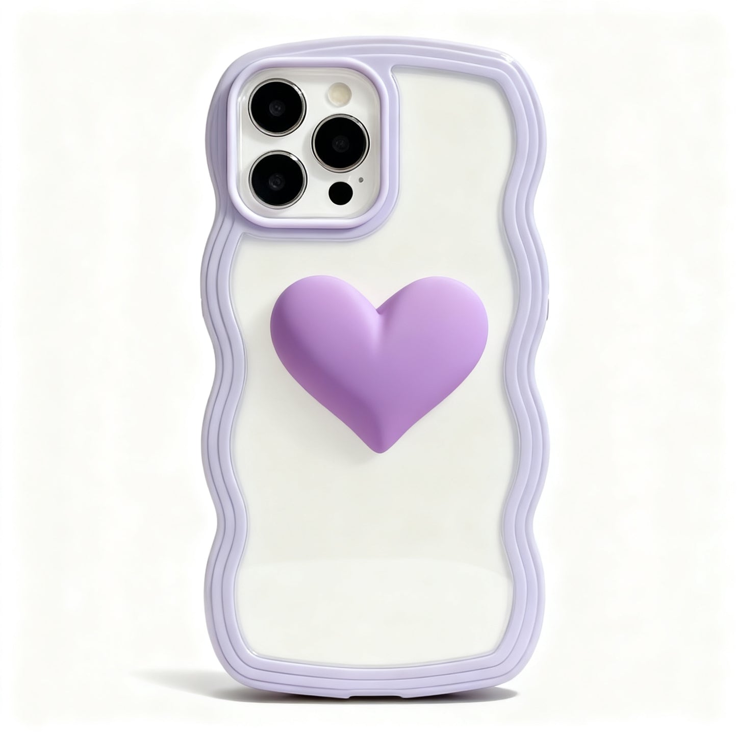 Pink Three-Dimensional Heart Soft Phone Case for iPhone